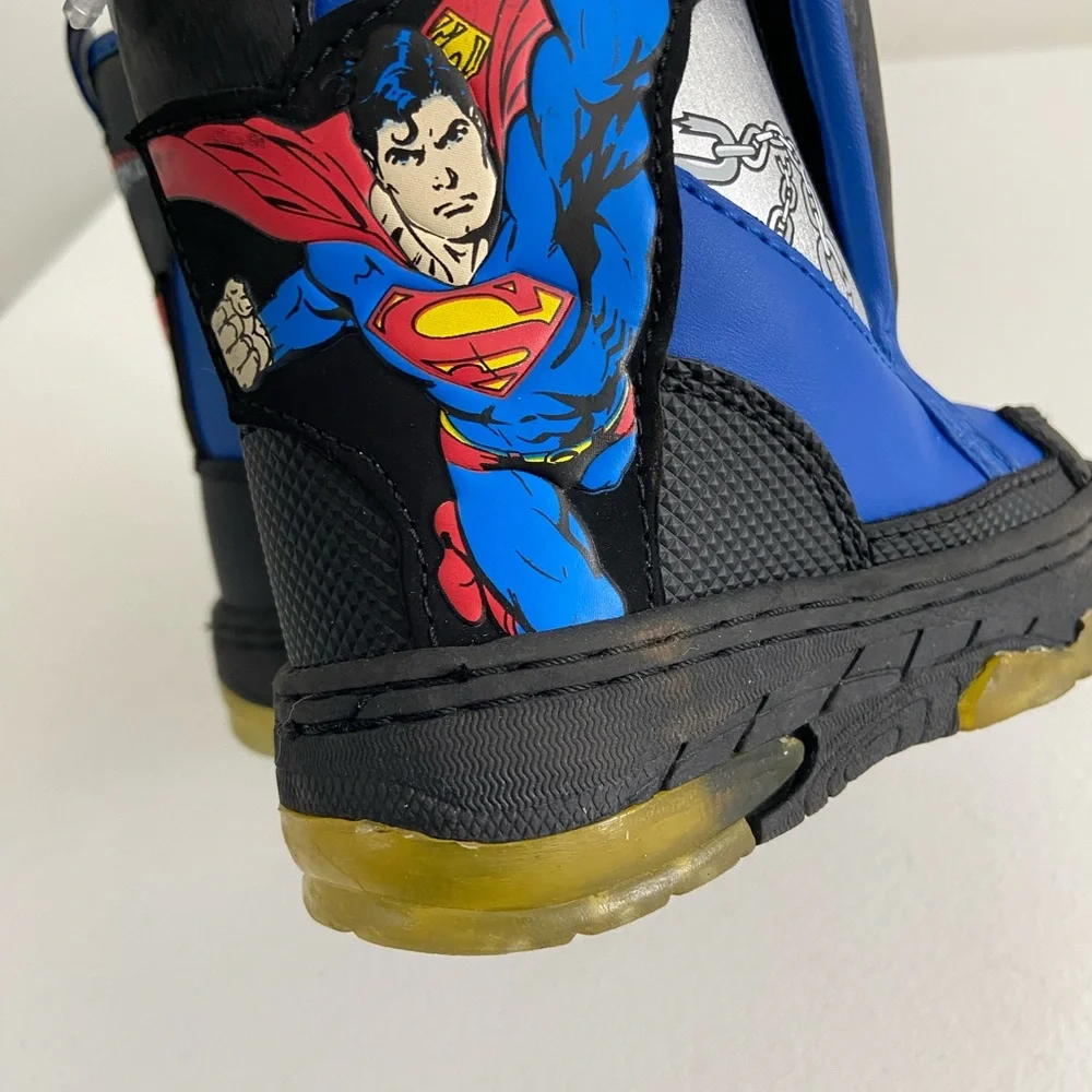 NWOT Superman toddler boy’s dual Velcro insulated snow boots winter shoes‎ 5